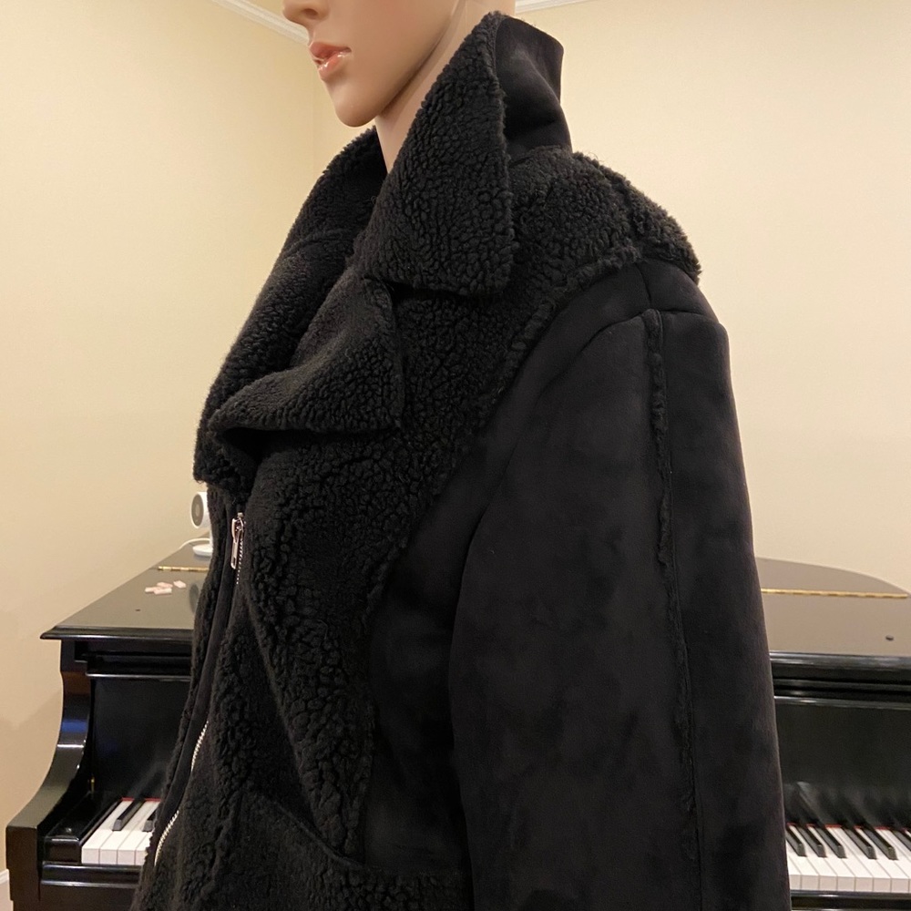 NWT Luxury Winter Minimalist Catherine Malandrino Faux Shearling  Jacket - Picture 12 of 16